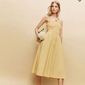 Reformation Strappy Midi Dress in Soft Yellow